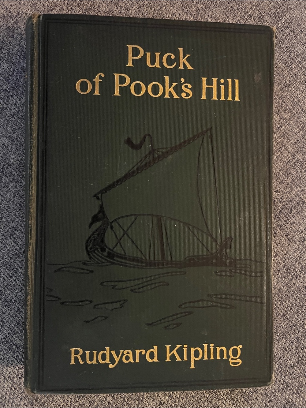 Puck of Pook's Hill by Rudyard Kipling - Green Cloth Hardcover RARE